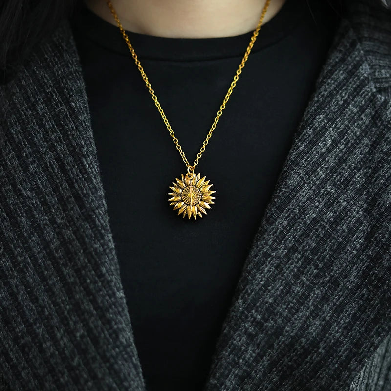 Blossom Sunshine: Sunflower Open Locket Necklace