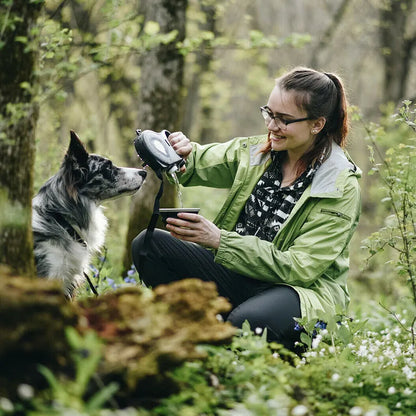 5-in-1 Dog Leash: Water Bottle, Bowl, Waste Bag Hook & Dispenser