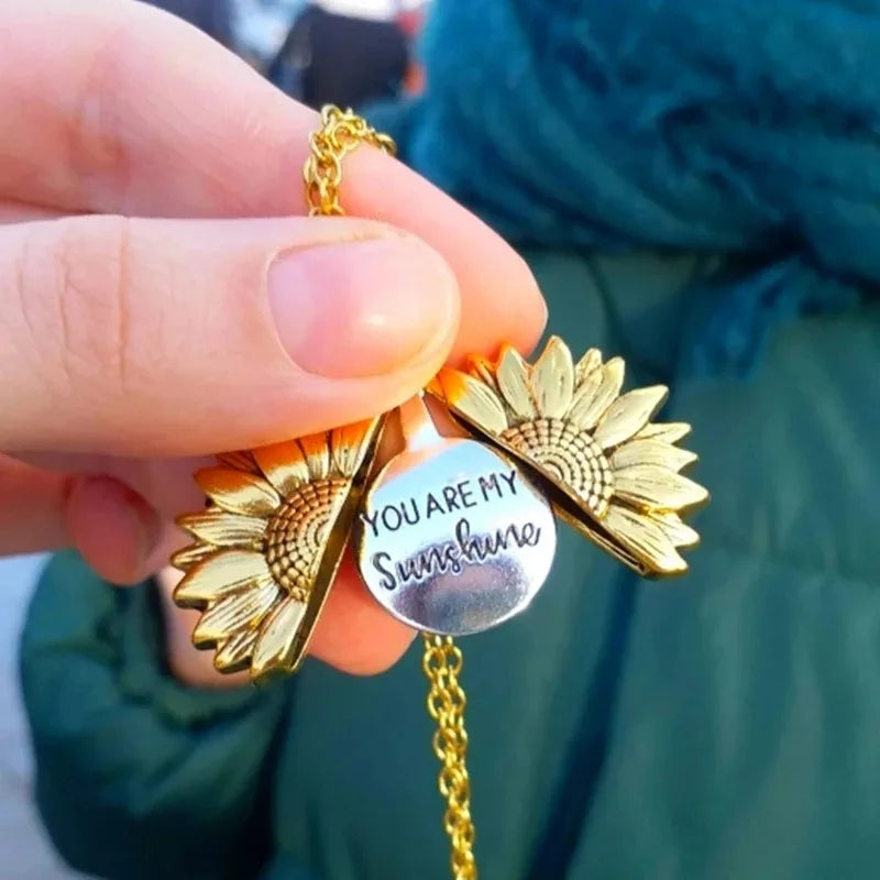 Blossom Sunshine: Sunflower Open Locket Necklace